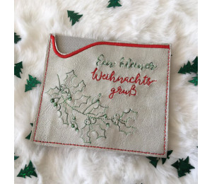 Stickserie ITH - 8 Hüllen quadratisch Weihnachten Line Art inkl. Blanko